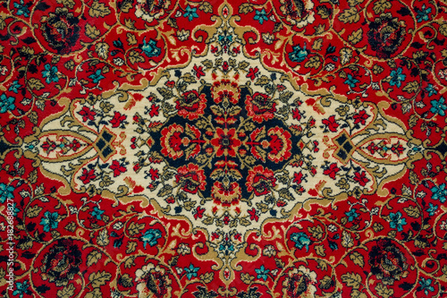 Oriental carpet pattern close
