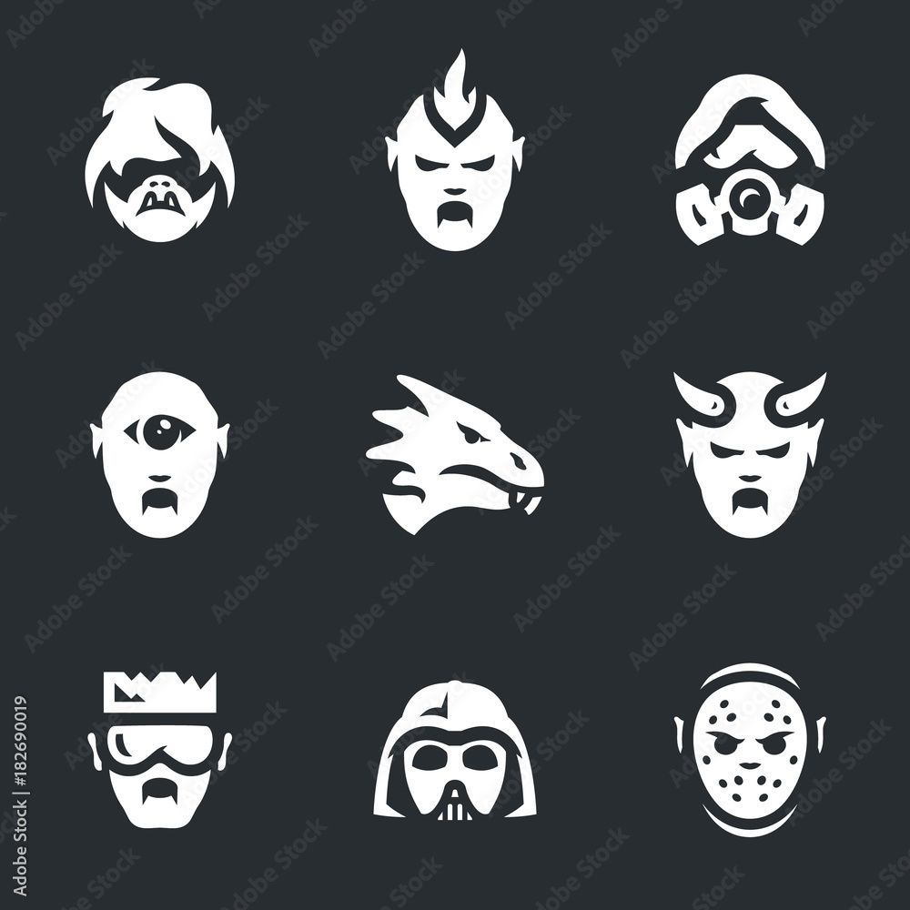 Vector Set of Post-apocalypse Characters Icons. Vector Set of Post-apocalypse Characters Icons.