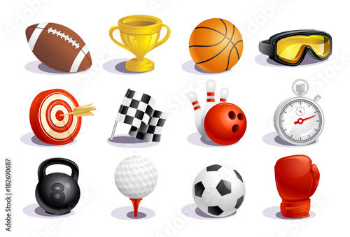 Sport symbols and icons vector set