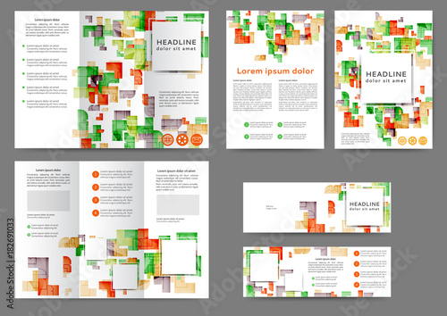 Set of color abstract brochure template © maria_lh