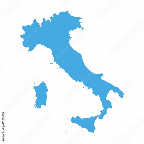 Italy map on blue background, Vector Illustration