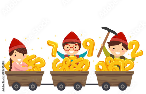 Stickman Kids Dwarves Gold ...