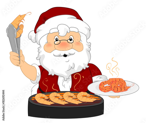Santa Xmas Prawn On The Bar...