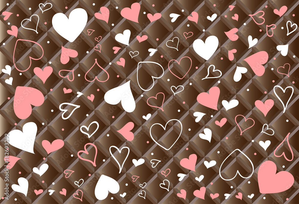 手描き ハート チョコレート背景 Stock Vector Adobe Stock