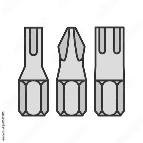 Screwdriver bits color icon