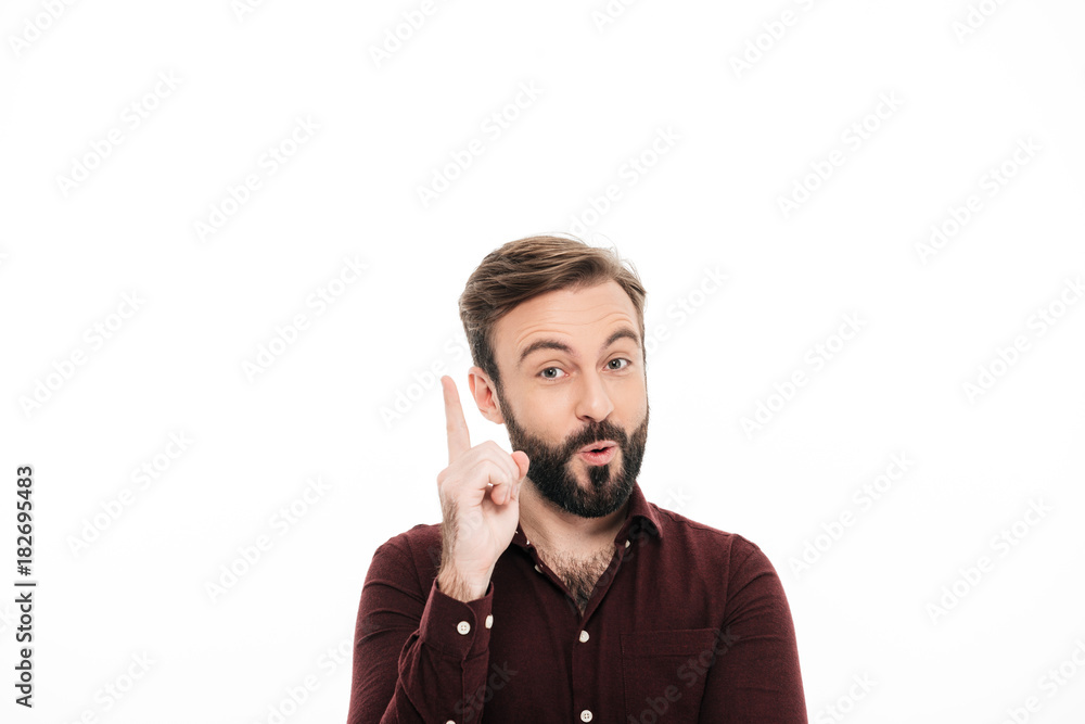 Portrait of an excited happy man having an idea Portrait of an excited happy man having an idea