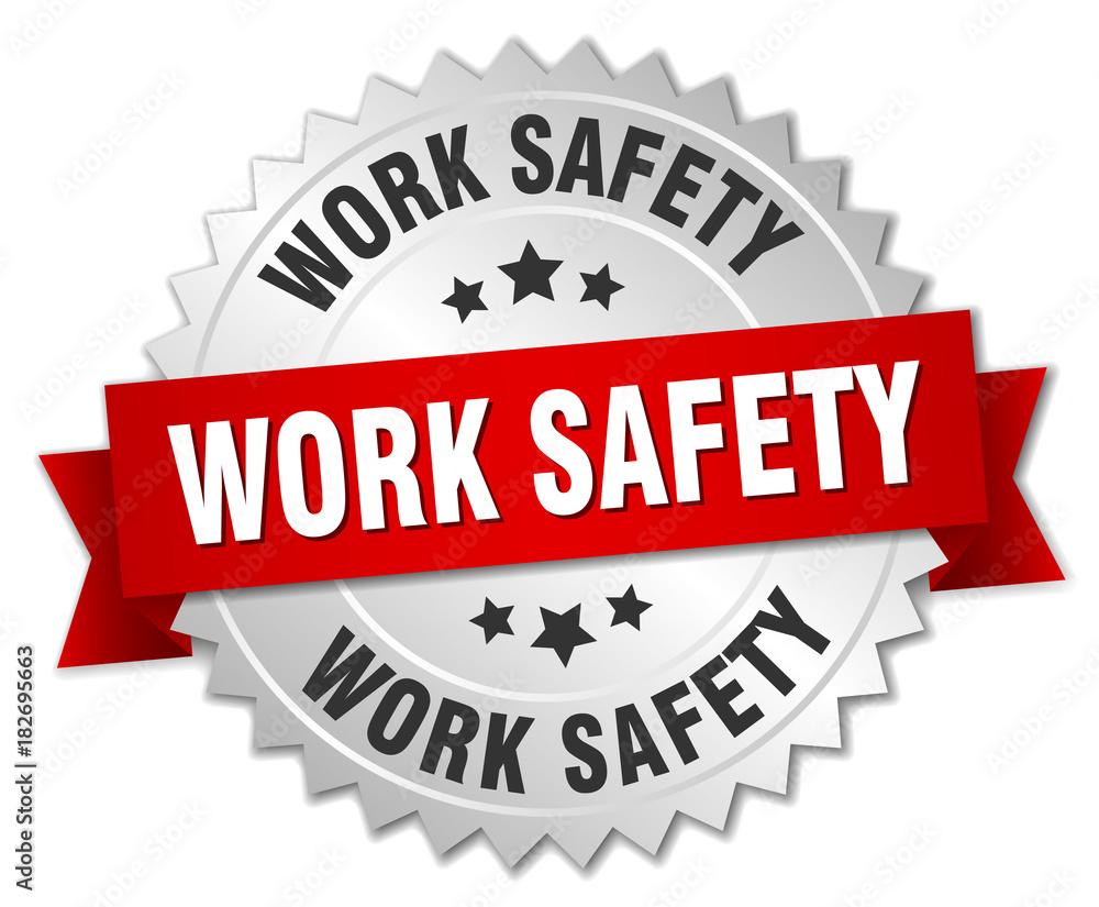 work safety round isolated silver badge work safety round isolated silver badge