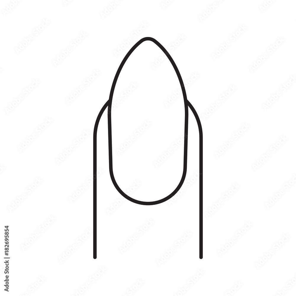 Almond shaped nail linear icon Almond shaped nail linear icon
