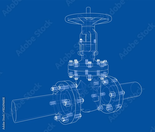 Industrial valve. Vector illustration