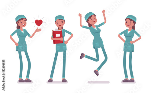 Female nurse in positive emotions