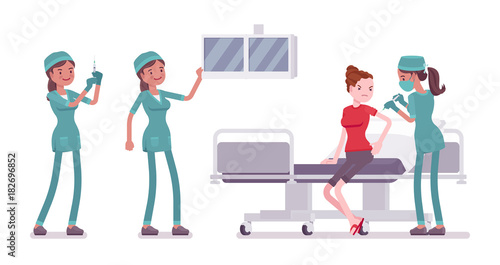 Female nurse at medical procedure