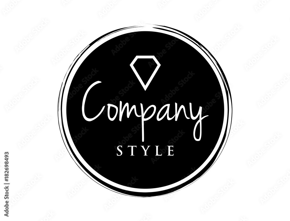 Classic Circle Line Art Diamon Shoping Company Flat Logo Classic Circle Line Art Diamon Shoping Company Flat Logo