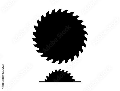 Various Machine Saw and Circle Chainsaw Construction Tool Silhouette