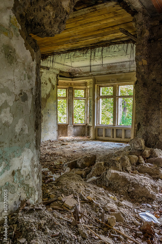  Interior of an abandoned mansion