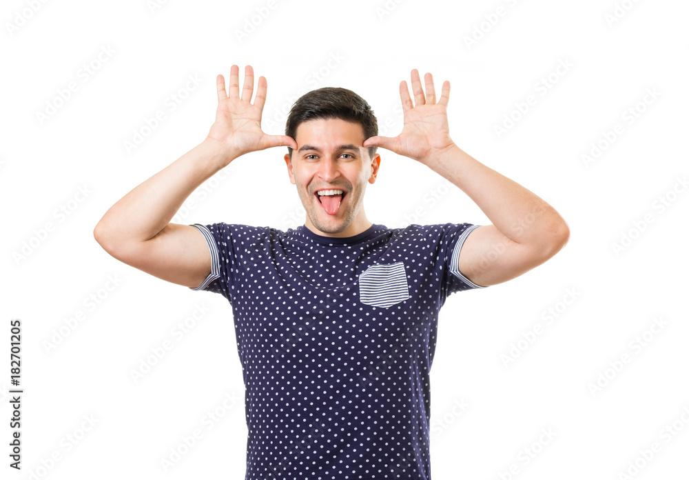 Adult men with emotions and gestures Adult men with emotions and gestures