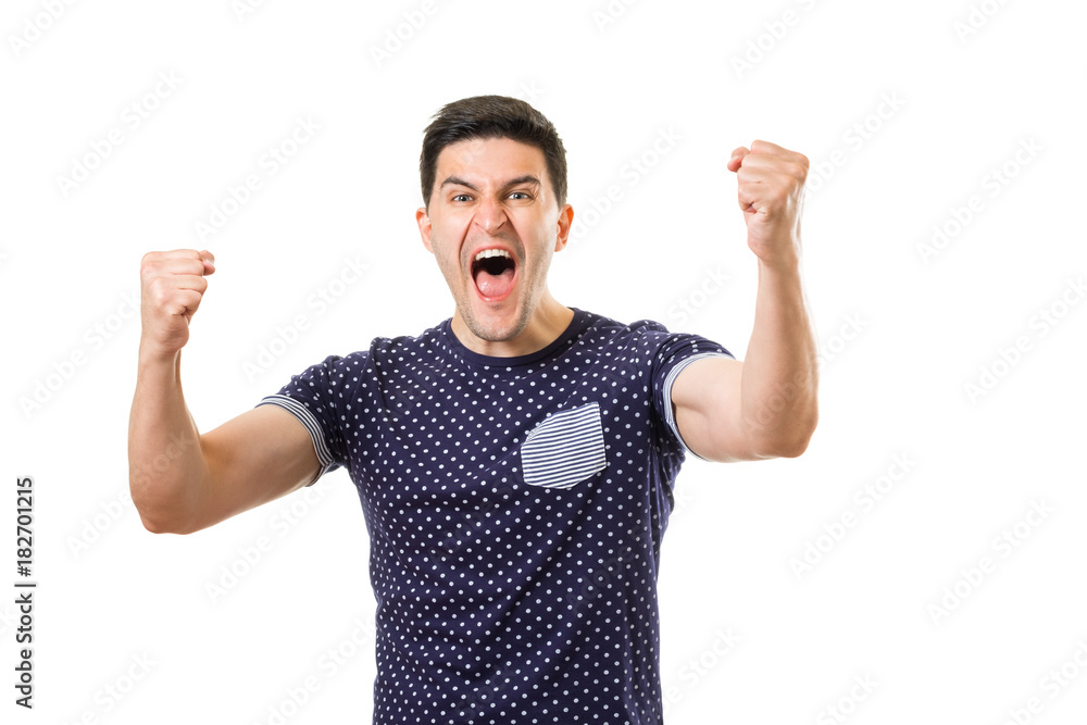 Adult men with emotions and gestures Adult men with emotions and gestures