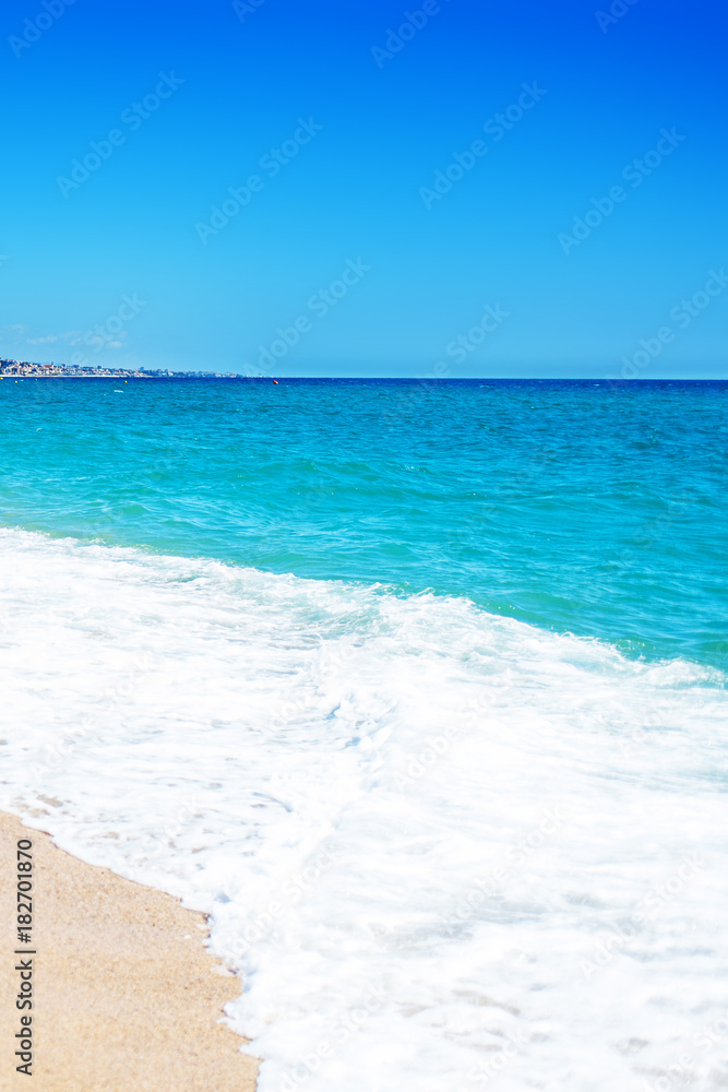 Empty sea and summer beach background with copy space -  tropical  vacation and travel concep.