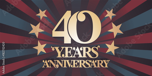 40 years anniversary vector icon, logo, banner