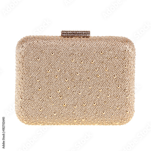 Gold metallic handbag clutch