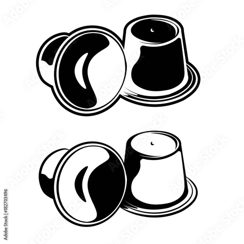 Coffee in Capsules for Espresso Machine. Vector Icon 