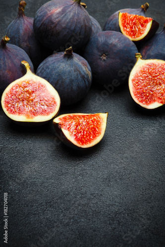 Fig isolated on dark concrete background