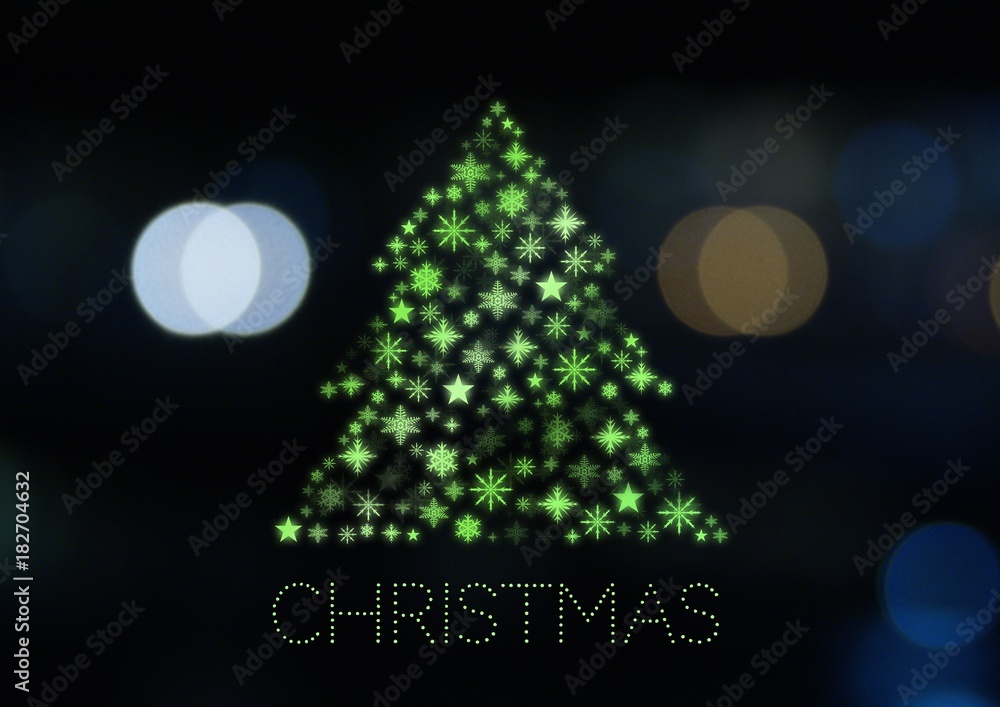 Christmas text and Snowflake Christmas tree pattern shape Christmas text and Snowflake Christmas tree pattern shape