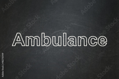 Medicine concept: text Ambulance on Black chalkboard background