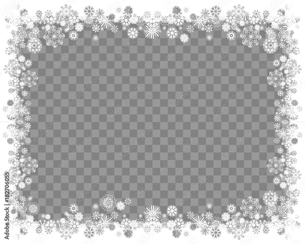 custom made wallpaper toronto digitalSnow frame on a transparent background. Abstract winter background for your Merry Christmas and Happy New Year frame design. Vector illustration