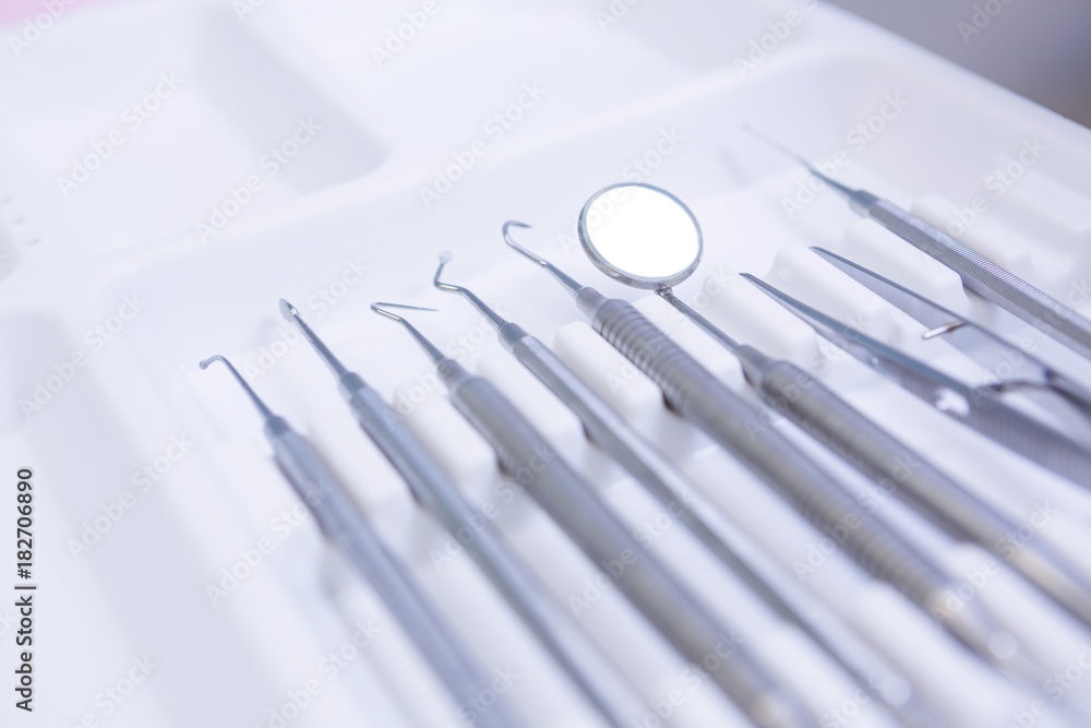 High angle view of dental equipment's High angle view of dental equipment's