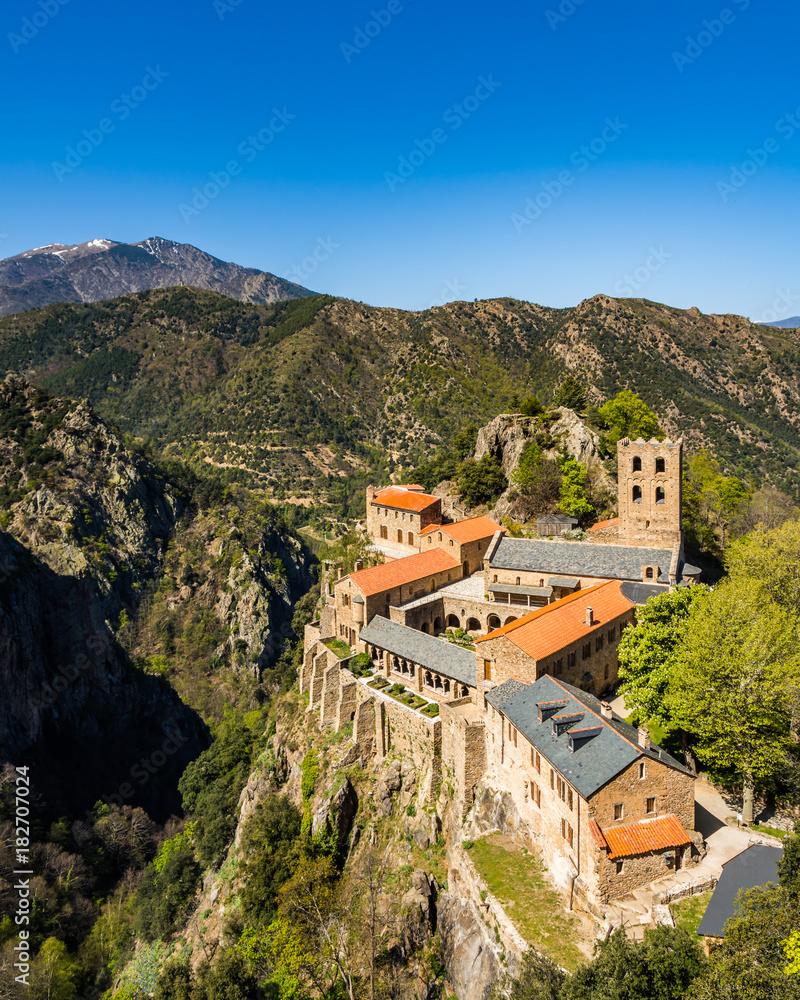 Obraz premium Abbey of Saint Martin in the Pyrenees-Orientales Departement of France