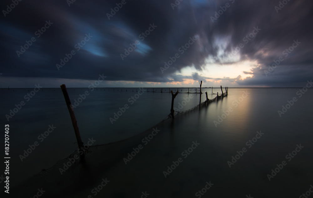 Long exposure shoot of dramatic clouds in Kudat, Sabah, Borneo, East Malaysia