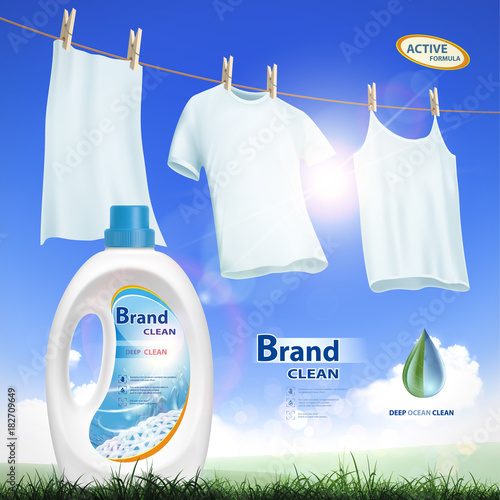 container with laundry detergent