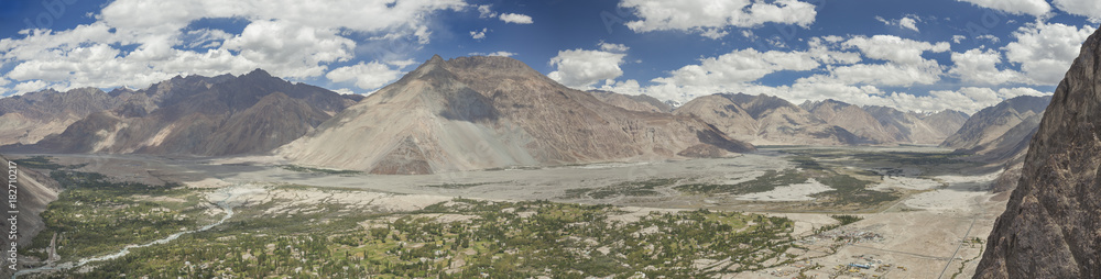Great panoramic view of Nubra valley, Ladakh, India