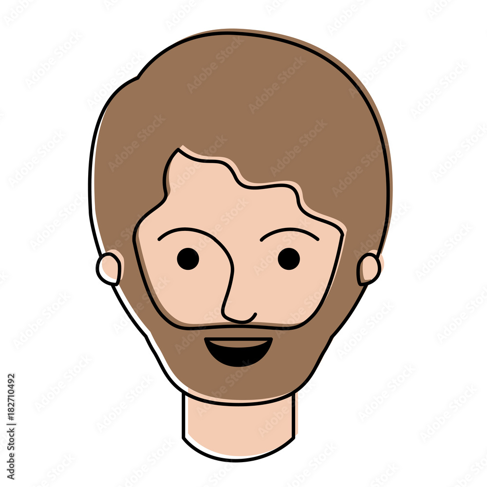 male face with short hair and beard in watercolor silhouette vector illustration male face with short hair and beard in watercolor silhouette vector illustration