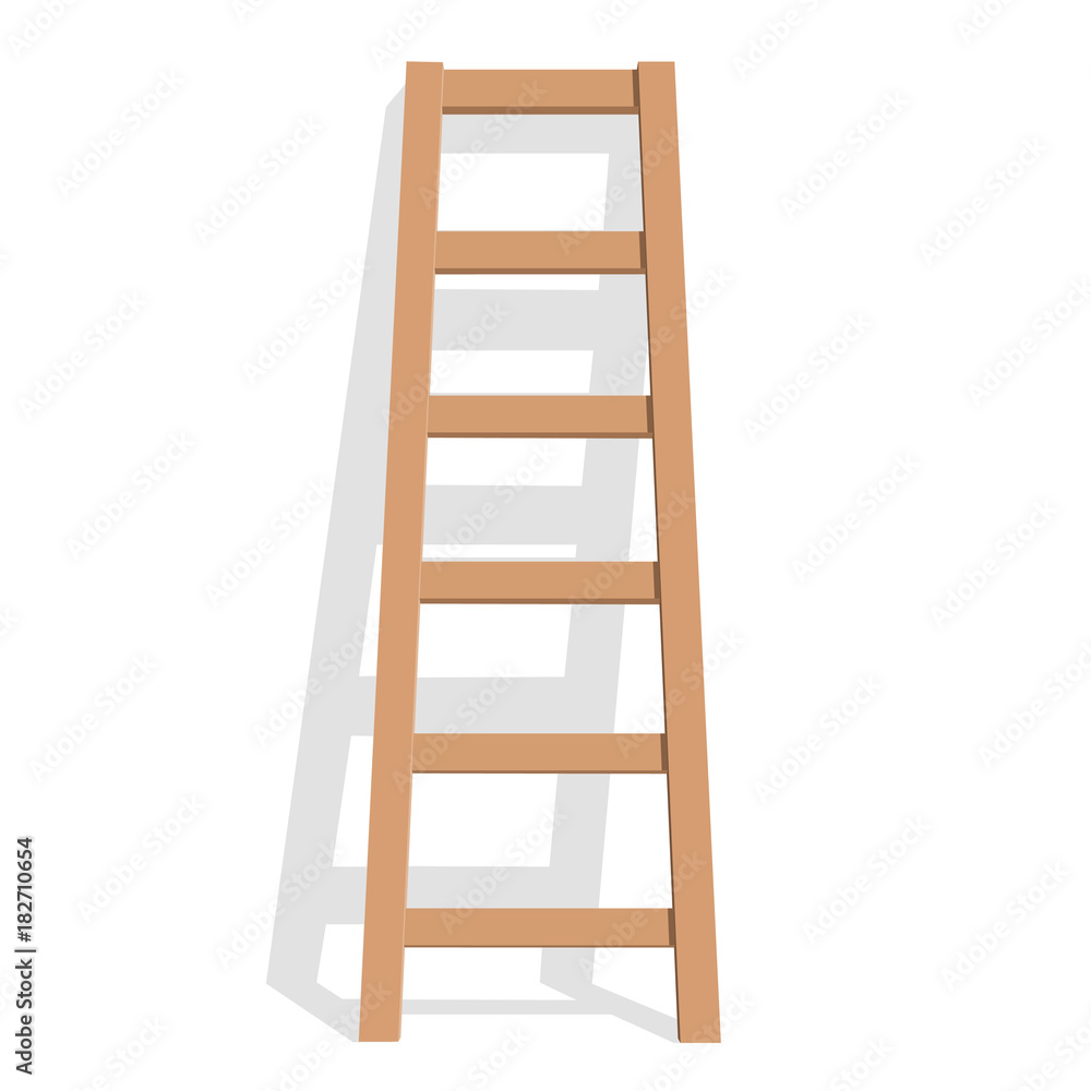 Realistic wooden ladder on a white background. Vector Illustration Realistic wooden ladder on a white background. Vector Illustration