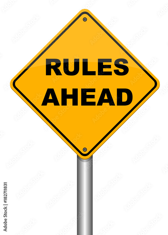 rules ahead road sign illustration design over a white background vector eps 10 rules ahead road sign illustration design over a white background vector eps 10