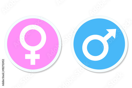 Male and Female Button Rounded, stock vector illustration