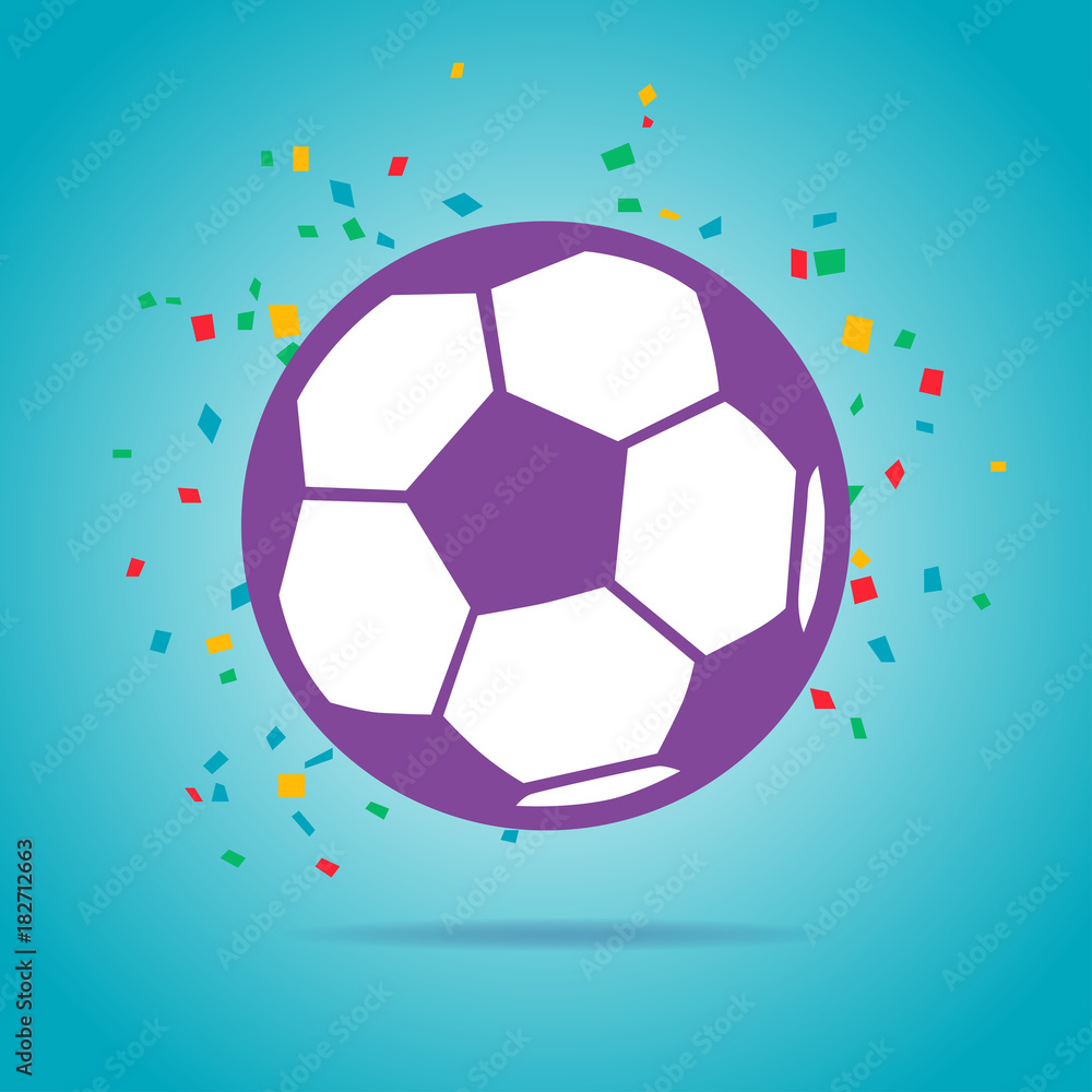 Obraz premium Football ball purple logo isolated