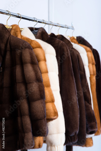 Fur coats.