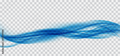 Abstract Blue Wave on transparent Background. Vector Illustration.