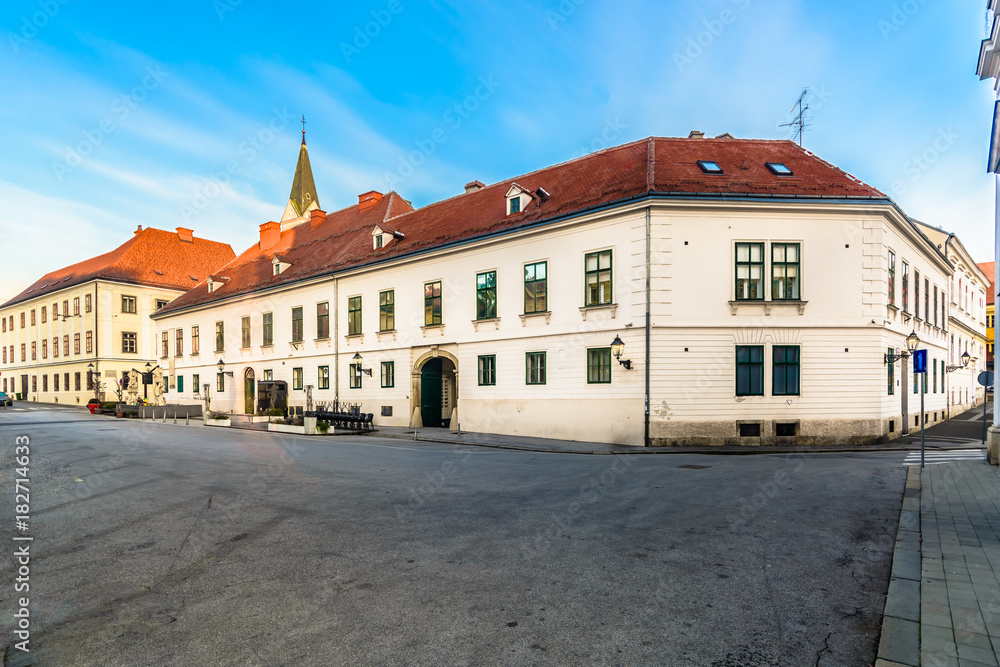 Upper town Zagreb Croatia. / Scenic view at architecture in town Zagreb, capital city of Croatia, Europe. Upper town Zagreb Croatia. / Scenic view at architecture in town Zagreb, capital city of Croatia, Europe.