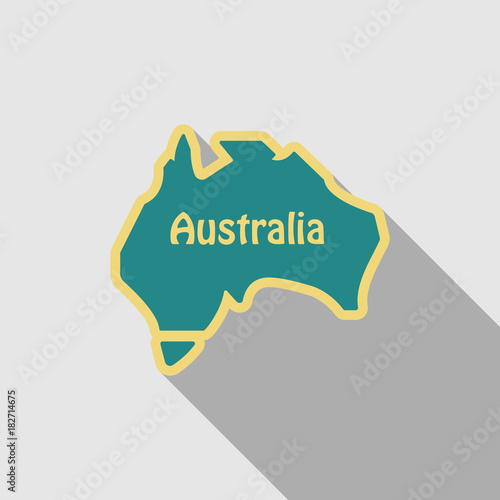 Australia - highly detailed map of Ausytralia in flat style with shadow photo