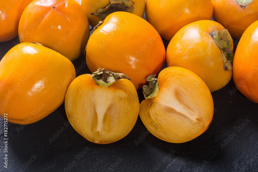 Delicious ripe persimmon fruit