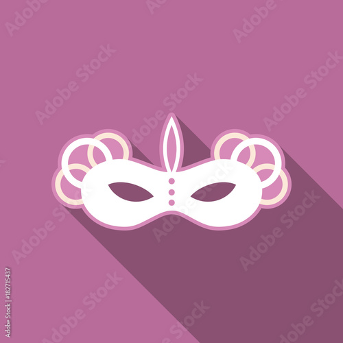 Carnival, masquerade, party and festive accessories. Mask in the form of a silhouette of the face, with decorative patterns and ornaments. Masquerade colorful masks.