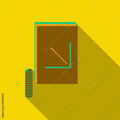 Money Folder icon. Vector illustration style is a flat icon money folder in color additional versions.