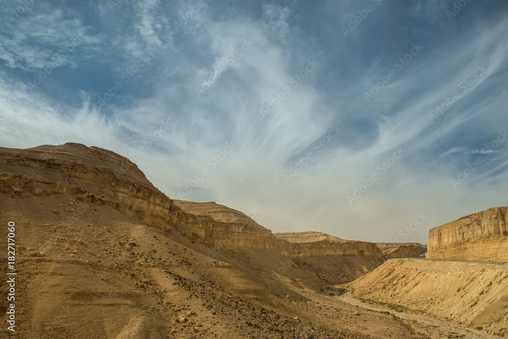 The Negev Desert. Landscape of the desert. Journey.
