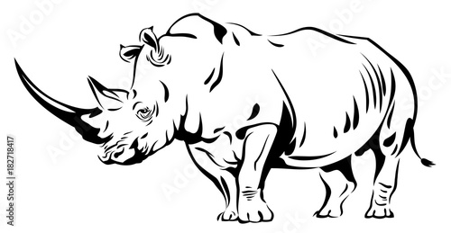Vector image of a rhinoceros