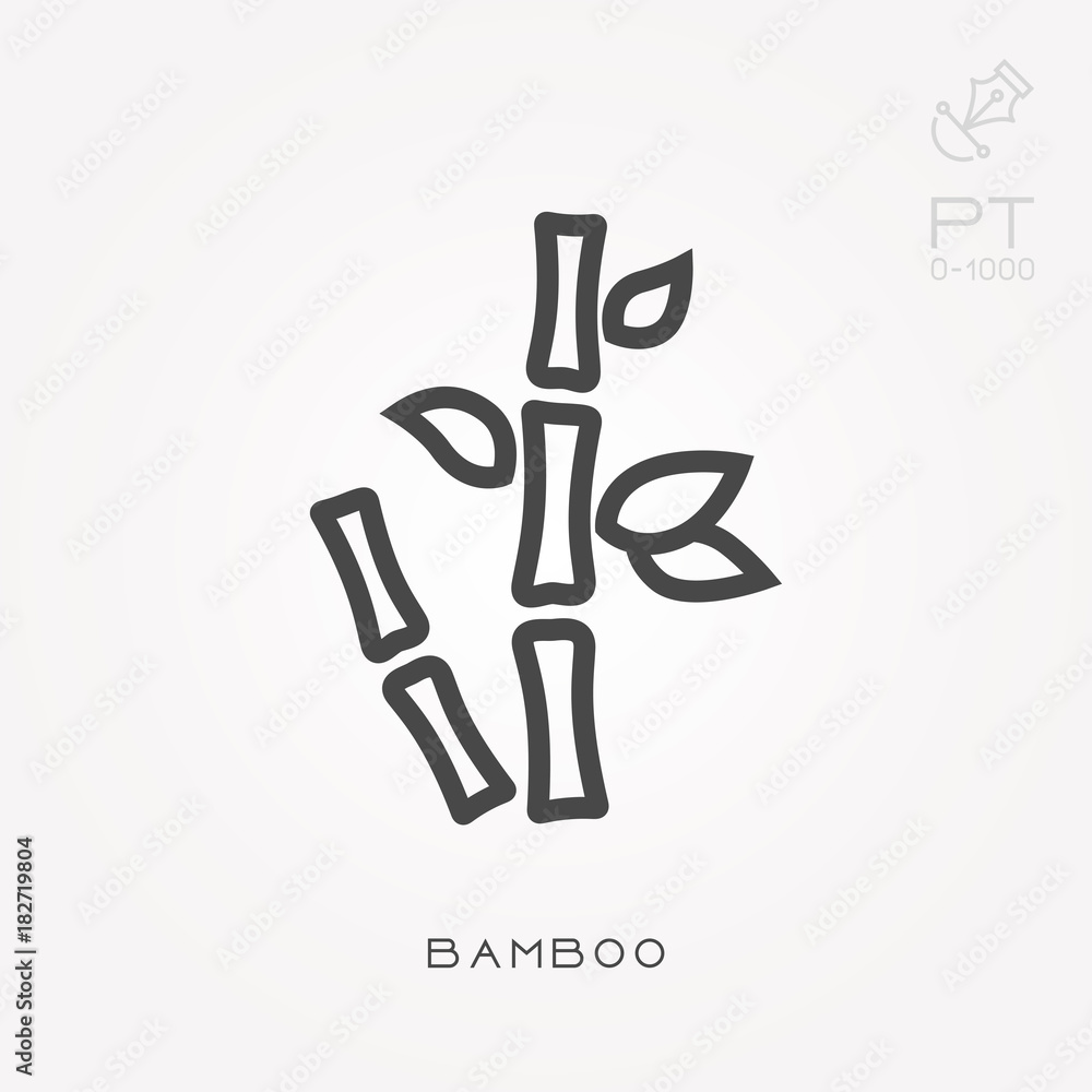 Line icon bamboo Line icon bamboo