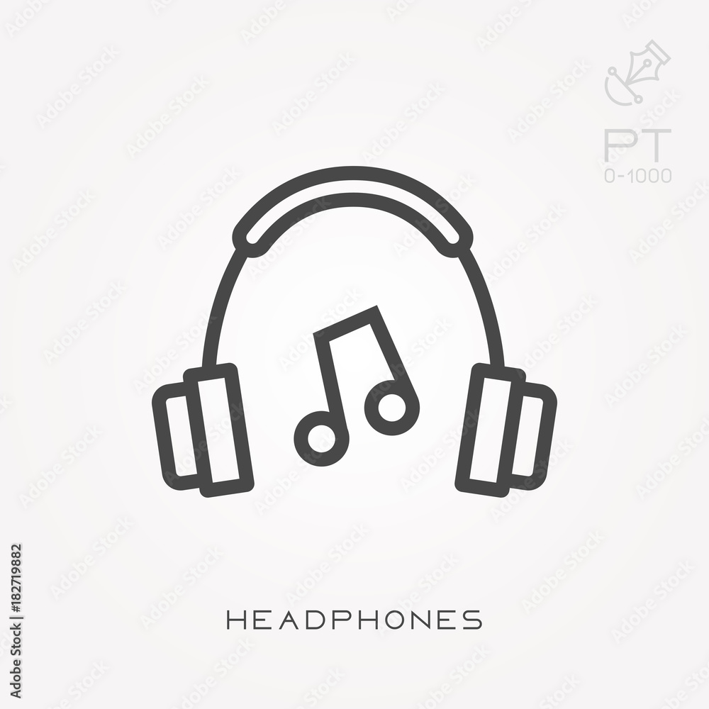 Line icon headphones Line icon headphones