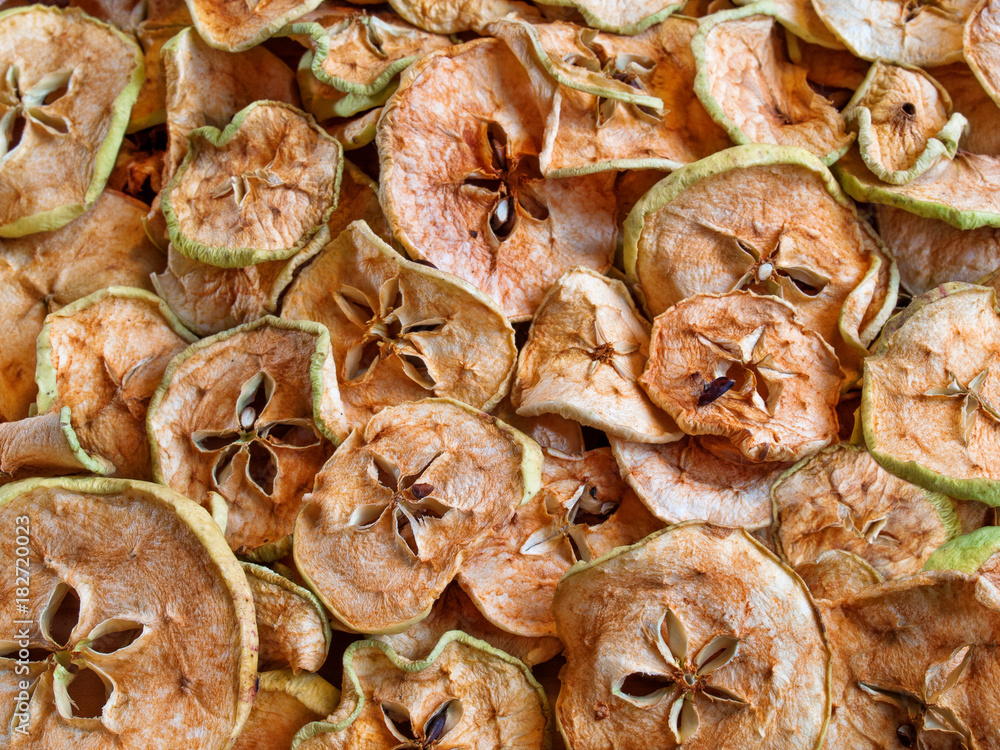 apples dried new crop close-up on top apples dried new crop close-up on top